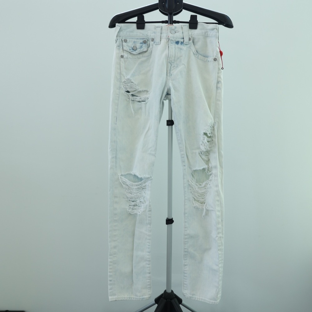 True Religion Geno Jeans Men's 30 x 32 Worn Sunfaded Relaxed Slim Fit Distressed
